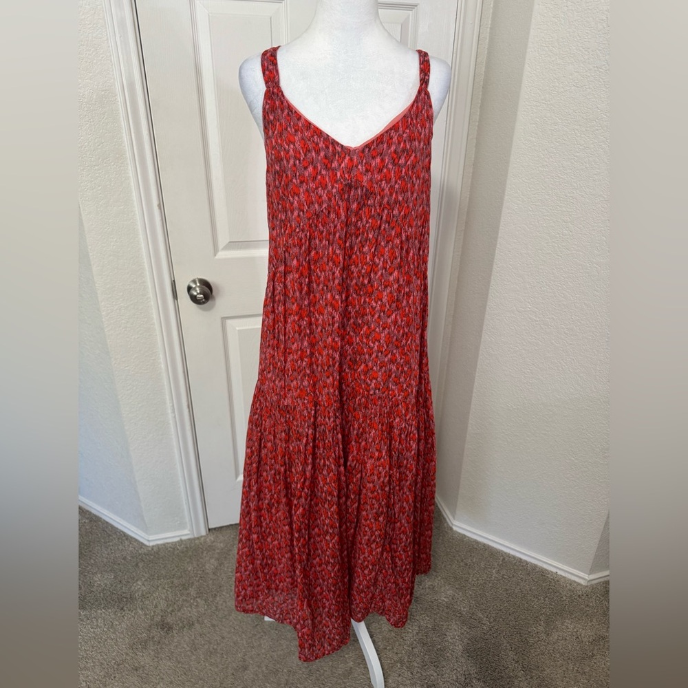 Joie Casual Cotton Red Pink Design Dress Size XS
